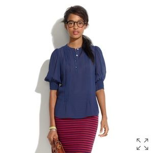 Madewell Silk Pintuck Popover - NWT